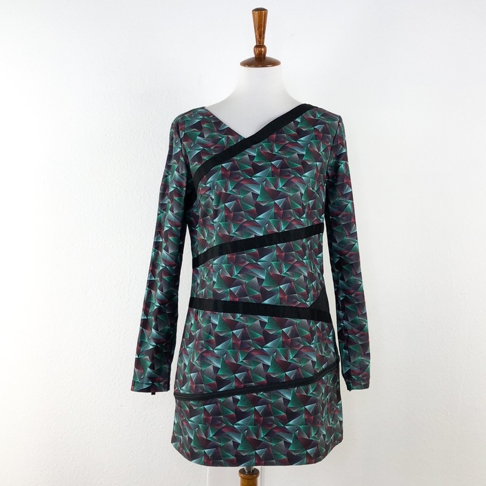 Skunkfunk Black Prism Abstract Pattern Dress - image 1